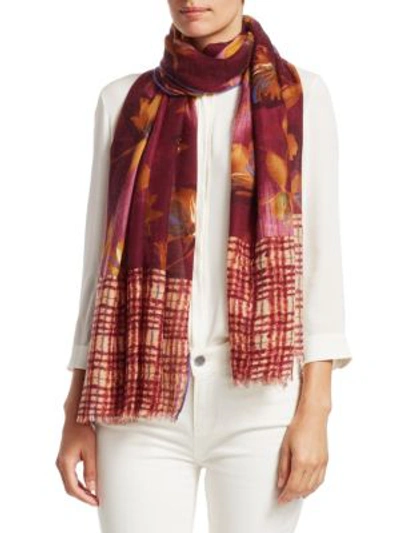 Shop Loro Piana Rosa D'inverno Stole In Beetroot Wheat