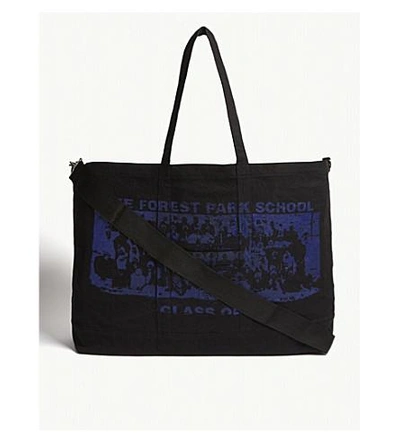 Shop Reese Cooper Forest Park School Oversized Canvas Tote In Black