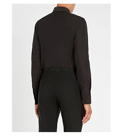 Shop Givenchy Sequin-embellished Regular-fit Cotton Shirt In Black