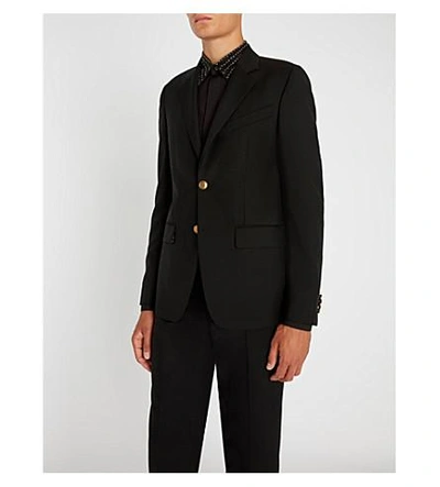 Shop Givenchy Sequin-embellished Regular-fit Cotton Shirt In Black