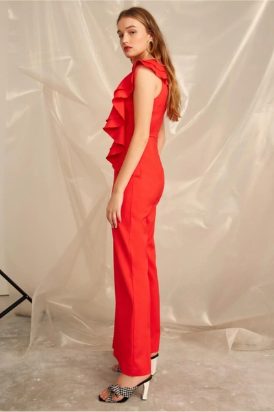 Shop C/meo Collective You Or Me Jumpsuit In Cherry