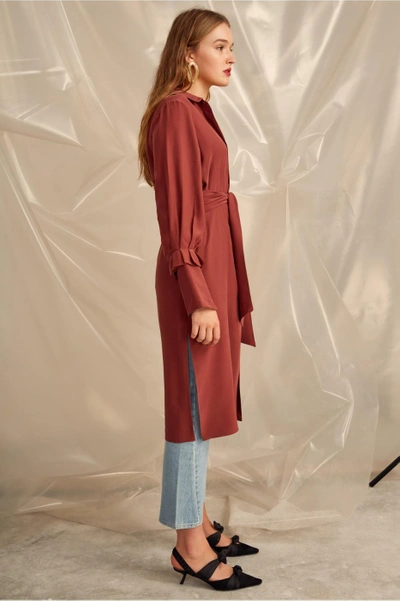 Shop C/meo Collective Unrequited Silk Dress In Mahogany