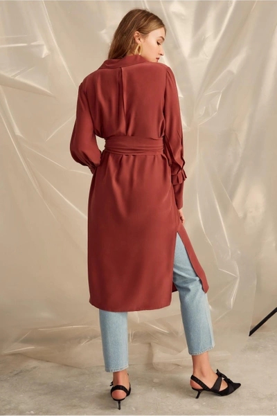Shop C/meo Collective Unrequited Silk Dress In Mahogany