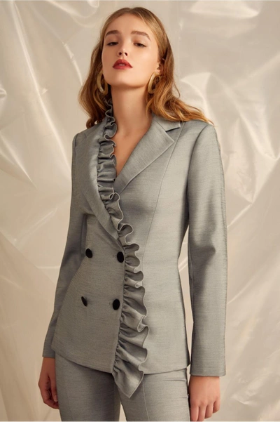 Shop C/meo Collective You Or Me Blazer In Grey Marle