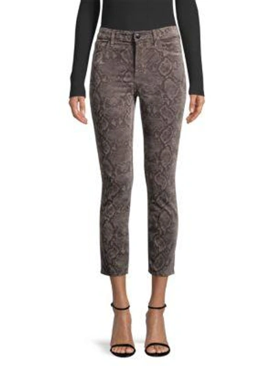 Shop J Brand Ruby Cropped Cigarette Trousers In Snakebite
