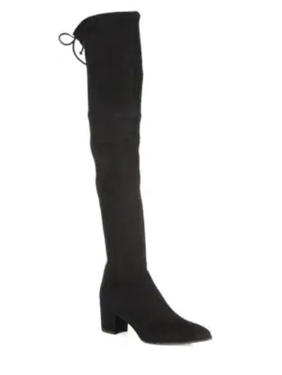 Shop Stuart Weitzman Women's Thighland Suede Over-the-knee Boot In Black Suede