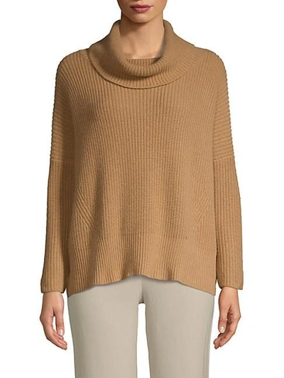 Shop Autumn Cashmere Cowlneck Elbow-patch Sweater In Ebony