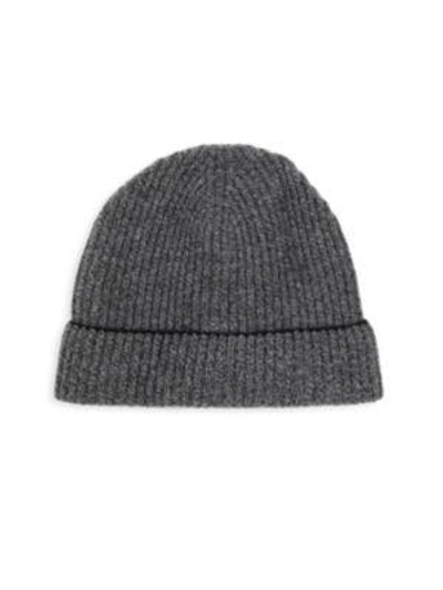 Shop Saks Fifth Avenue Cashmere Knit Beanie In Grey