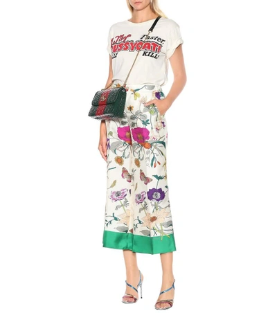 Shop Gucci Oversized Printed T-shirt In White