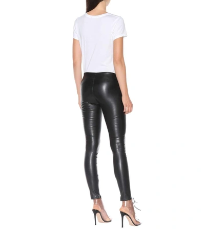 Shop Velvet Berdine Faux Leather Leggings In Black