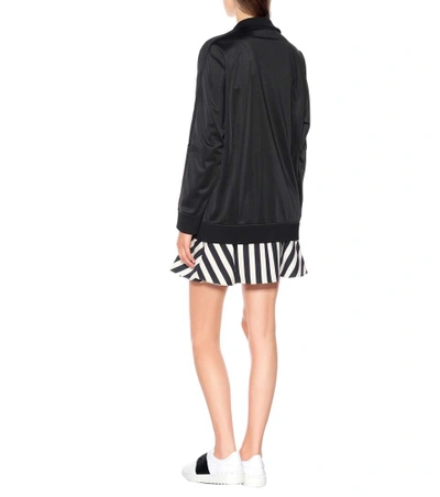 Shop Valentino Printed Jersey Track Jacket In Black