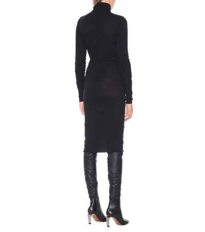 Shop Rick Owens Lilies Knit Turtleneck Dress In Black