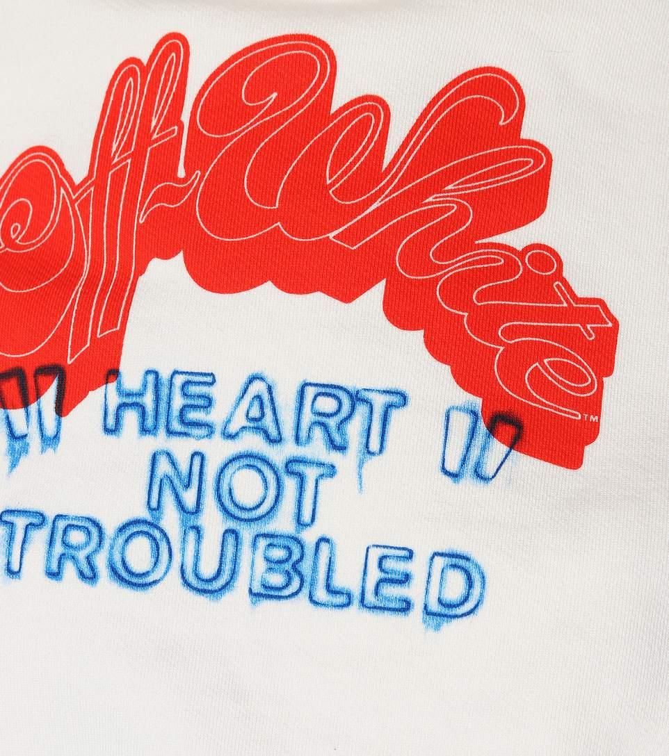 off white heart not troubled hoodie