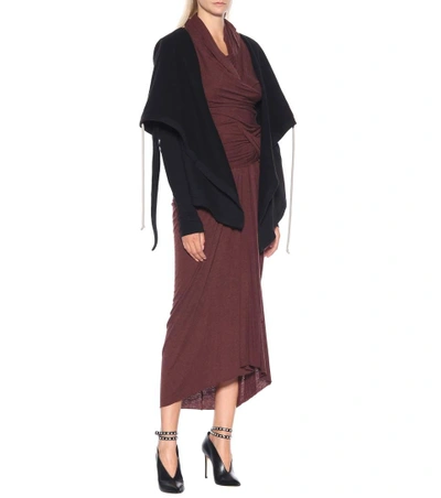 Shop Rick Owens Lilies Draped Knit Skirt In Red