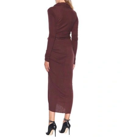 Shop Rick Owens Lilies Draped Knit Skirt In Red