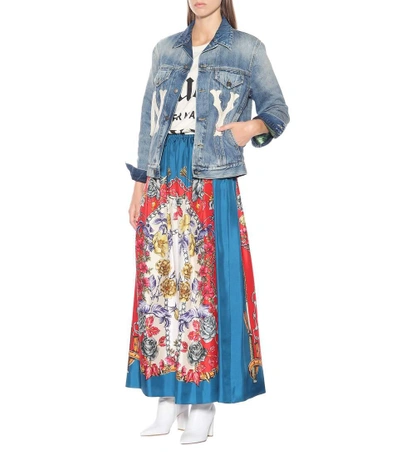 Shop Gucci Boudoir-printed Silk Skirt In Multicoloured