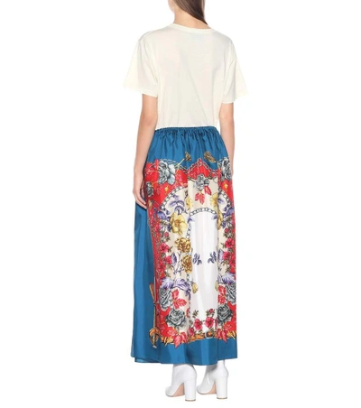 Shop Gucci Boudoir-printed Silk Skirt In Multicoloured