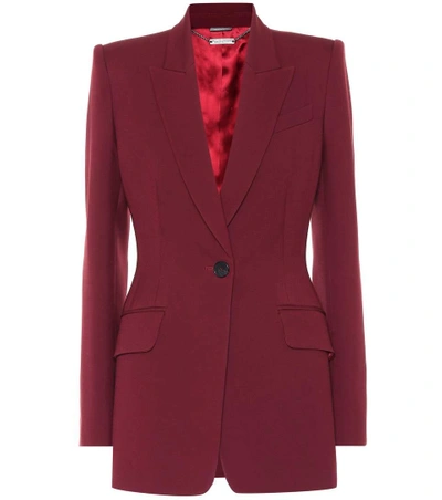 Shop Alexander Mcqueen Wool And Silk-blend Blazer In Red