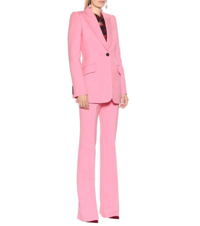 Shop Alexander Mcqueen Wool And Silk-blend Blazer In Pink