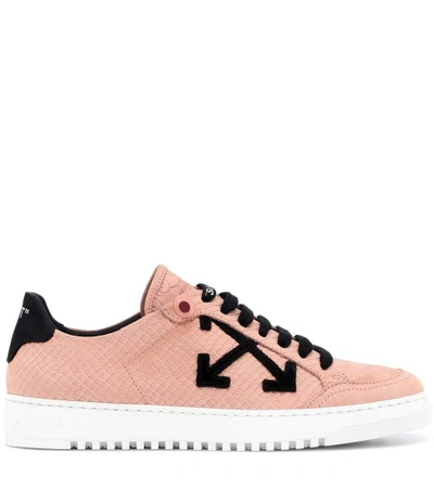 Shop Off-white Carryover Embossed Suede Sneakers In Pink