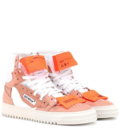 Shop Off-white Embossed Suede Sneakers In Pink