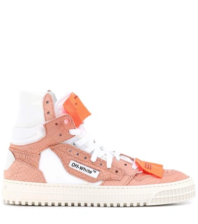 Shop Off-white Embossed Suede Sneakers In Pink