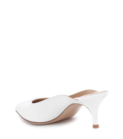 Shop Gianvito Rossi Fannie Leather Mules In White