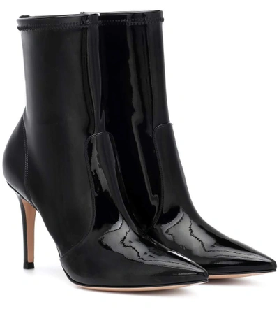 Shop Gianvito Rossi Imogen Vinyl Ankle Boots In Black