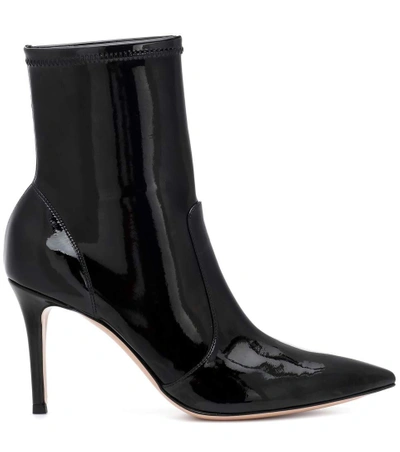 Shop Gianvito Rossi Imogen Vinyl Ankle Boots In Black