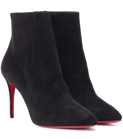 Shop Christian Louboutin Eloise 85 Suede Boots In Black