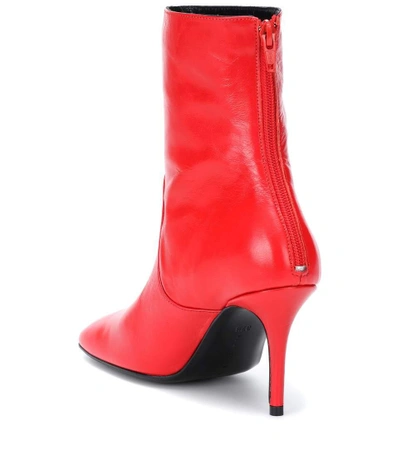 Shop Dorateymur Town And Country Leather Ankle Boots In Red
