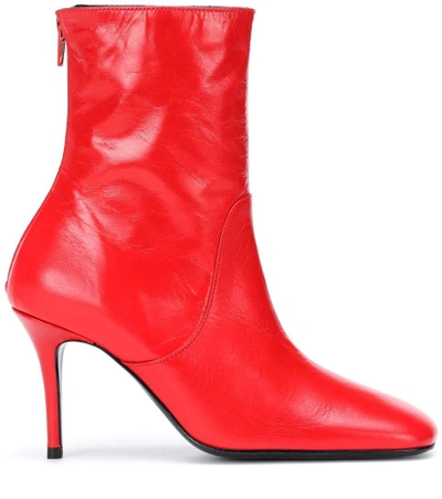 Shop Dorateymur Town And Country Leather Ankle Boots In Red