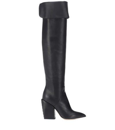 Shop Petar Petrov Shirin Leather Over-the-knee Boots In Black