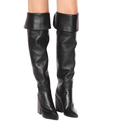 Shop Petar Petrov Shirin Leather Over-the-knee Boots In Black