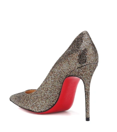 Shop Christian Louboutin Kate 100 Glitter Pumps In Gold