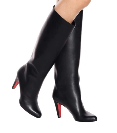 Shop Christian Louboutin Marmara Botta 85 Leather Boots In Black