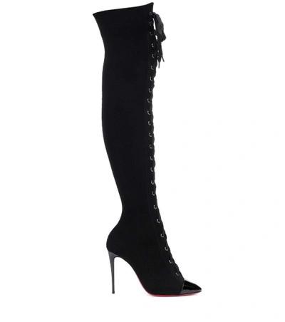 Shop Christian Louboutin Frenchie 100 Over-the-knee Boots In Black