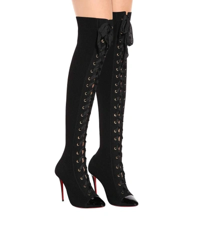 Shop Christian Louboutin Frenchie 100 Over-the-knee Boots In Black