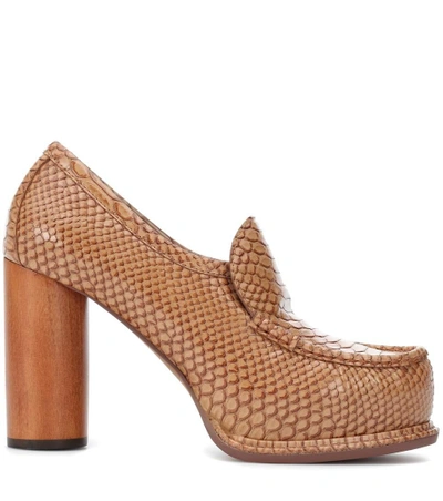 Shop Stella Mccartney Faux Leather Pumps In Brown