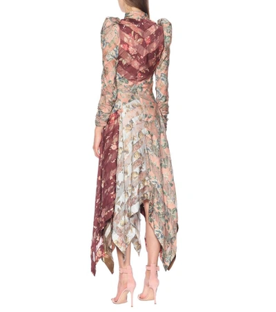 Shop Zimmermann Printed Silk Dress In Multicoloured