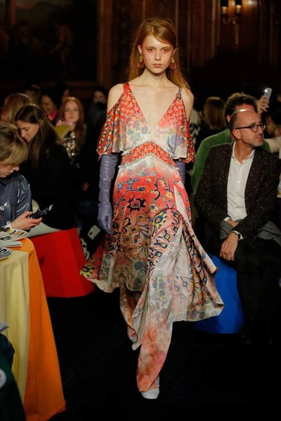Shop Peter Pilotto Floral Stretch Silk Dress In Multicoloured