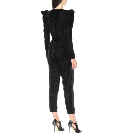 Shop Dodo Bar Or Embellished Velvet Jumpsuit In Black