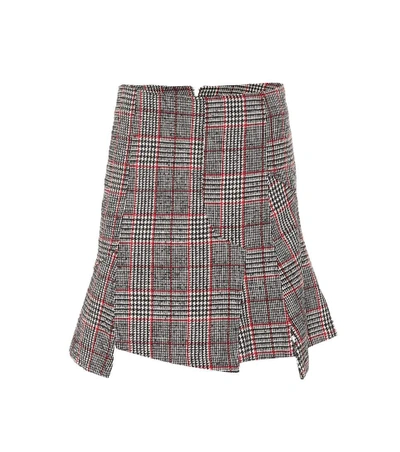 Shop Mcq By Alexander Mcqueen Plaid Wool-blend Miniskirt In Grey