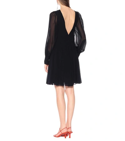 Shop Stella Mccartney Claire Silk Georgette Dress In Black