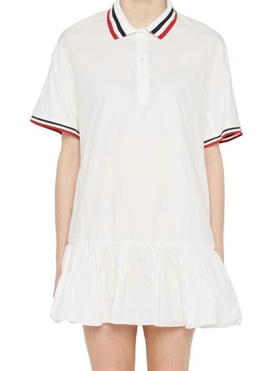 Shop Moncler Gamme Rouge Polo Shirt Dress In White