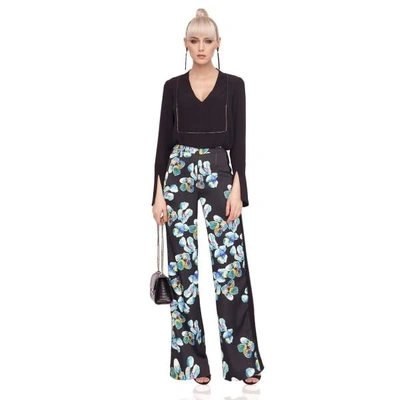 Shop Nissa Straight Trousers With Floral Print