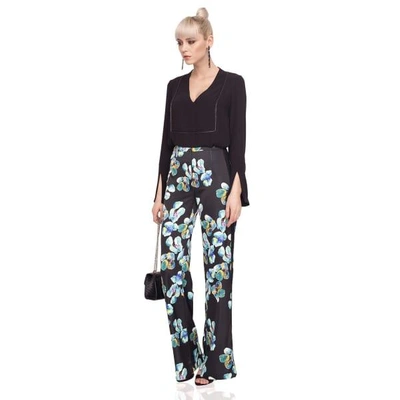 Shop Nissa Straight Trousers With Floral Print