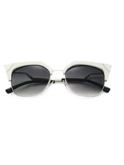 Shop Fendi 54mm Metal Cat Eye Sunglasses In Ivory