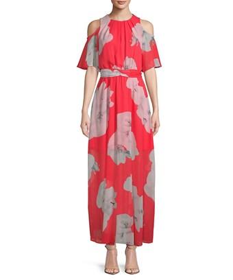 calvin klein cold shoulder maxi dress