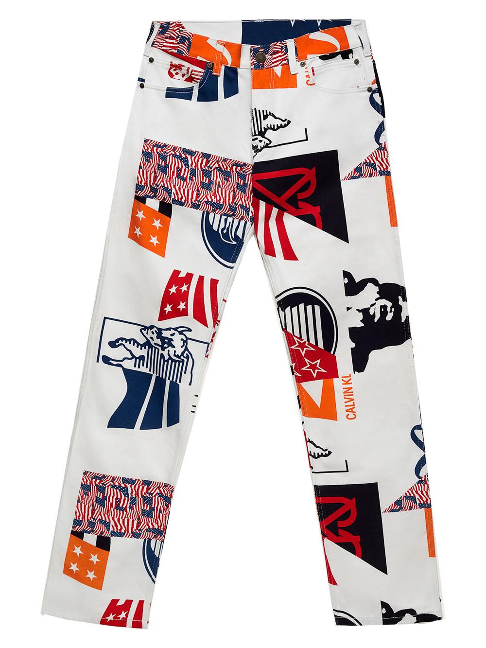 graphic print jeans